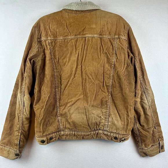 Vintage GAP Denim Corduroy Jacket Womens M Tan Trucker Sherpa Corduroy Y2K Retro - Picture 12 of 12